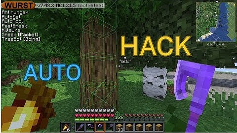 Cách Dùng Hack Để  Treo Máy Tự Động Chặt Gỗ Minecraft Siêu  Đơn  Giản