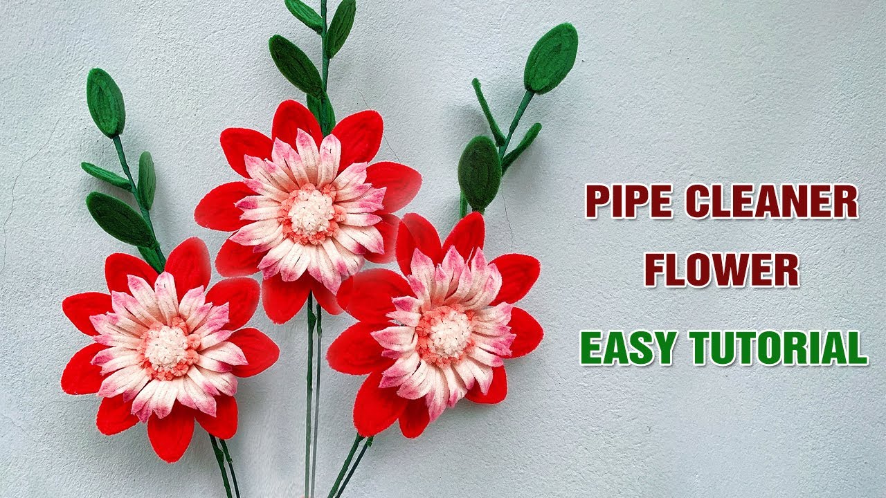 DIY | How to Make Pretty Dahlia with Pipe Cleaners | DIY Chenille Wire Flower | DIY Simple Crafts