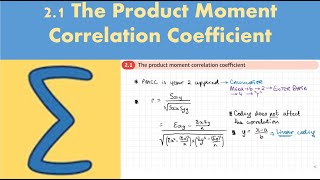 2.1 The product moment correlation coefficient (FURTHER STATISTICS 2 - Chapter 2: Correlation)