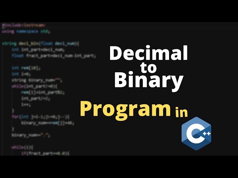 Decimal to Binary Program in C++