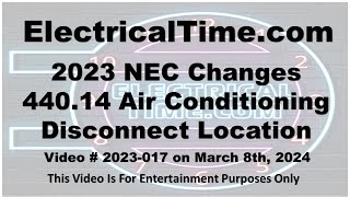 2023 NEC 440.14 Change - Air Conditioning Disconnect Location Video 23-017