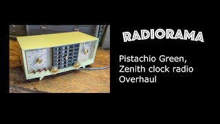 A pistachio green Zenith clock radio restoration.