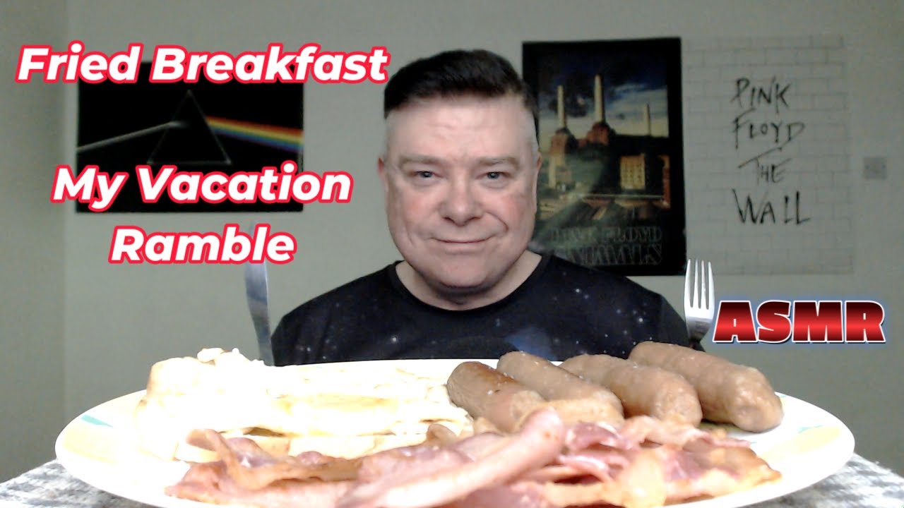 ASMR - Eating A Fried Breakfast With An Ice Cold Pepsi MAX (My Vacation Ramble)