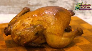 Hot smoked chickens in a mosquito smokehouse, a simple but very tasty recipe