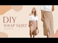 DIY Wrap skirt with leg slit from scratch - Autumn wardrobe