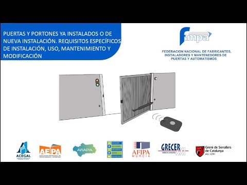 Puertas y portones ya instalados o de nueva inst.. Requisitos esp. de inst., uso, mant. y modif..
