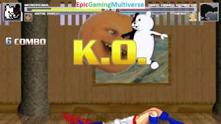 Power Girl & Mr. Game & Watch VS Monokuma The Evil Teddy Bear & Annoying Orange In A MUGEN Match