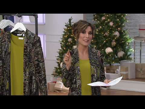 Susan Graver Novelty Knit Duster And Knit Tank Set On QVC
