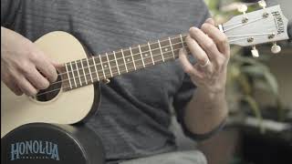 Famous Honolua Ukuleles Mano Solid Top Limited Edition Spruce/Rosewood Tenor Demo Profile