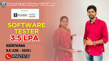 Software Testing Course in Chennai | Fresher Placed at 3.5 LPA | Besant Technologies Velachery