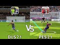 DLS 21 vs PES 21 Gameplay Comparison High 60Fps DLS PES 21