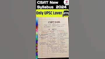 Upsc Csat new syllabus 2024 | How to prepare CSAT For UPSC Exam #shortvideo