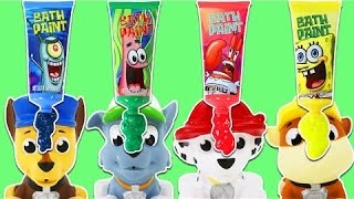 Paw Patrol Bath Time With Spongebob Squarepants Bath Paint & Surprise Toys