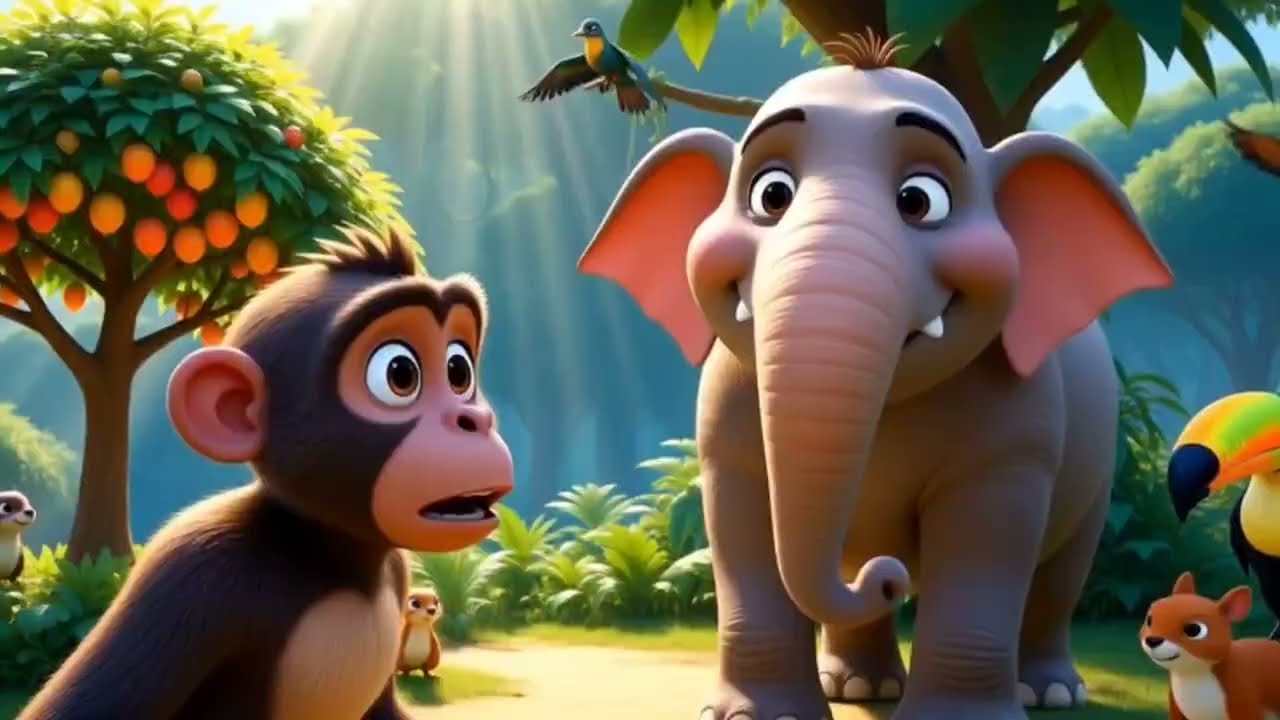 “Monkey aur Baby Elephant ki Funny Adventures 🐒🐘”