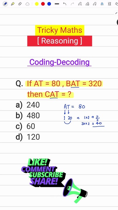 Coding-Decoding | Reasoning | Nuber type question #shorts - YouTube