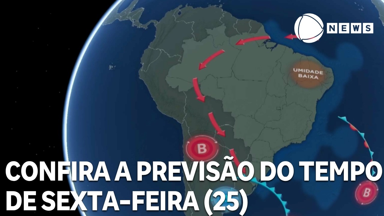 Confira a previsão do tempo para todo o país nesta sexta-feira (25)
