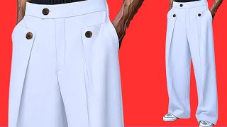 Dart manipulation, how to cut and sew a pleated pant step by step tutorial for beginners, trouser