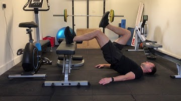Bench Single Leg Hamstring Bridge Isometric
