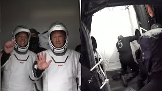 SpaceX Demo-2 Astronauts enter Crew Dragon