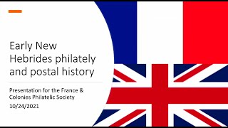 Early New Hebrides Philately and Postal History