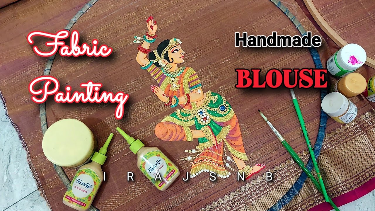 #21video | Traditional Bharatanatyam Blouse Painting | Hand Painted Silk Blouse | IrajSNB