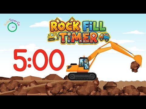 5 Minute Timer for Kids Classroom | Rock Fill Visual Timer 🚧