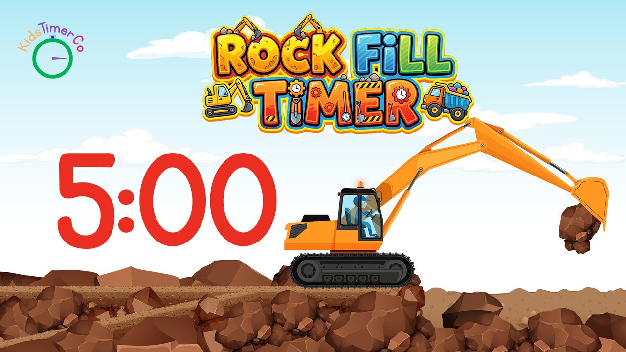 5 Minute Timer for Kids Classroom | Rock Fill Visual Timer 🚧