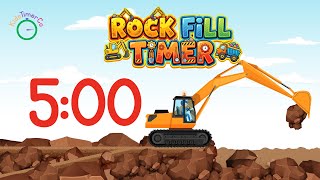 5 Minute Timer for Kids Classroom | Rock Fill Visual Timer 🚧