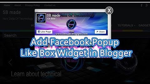 Add Facebook Popup Like Box Widget in Blogger