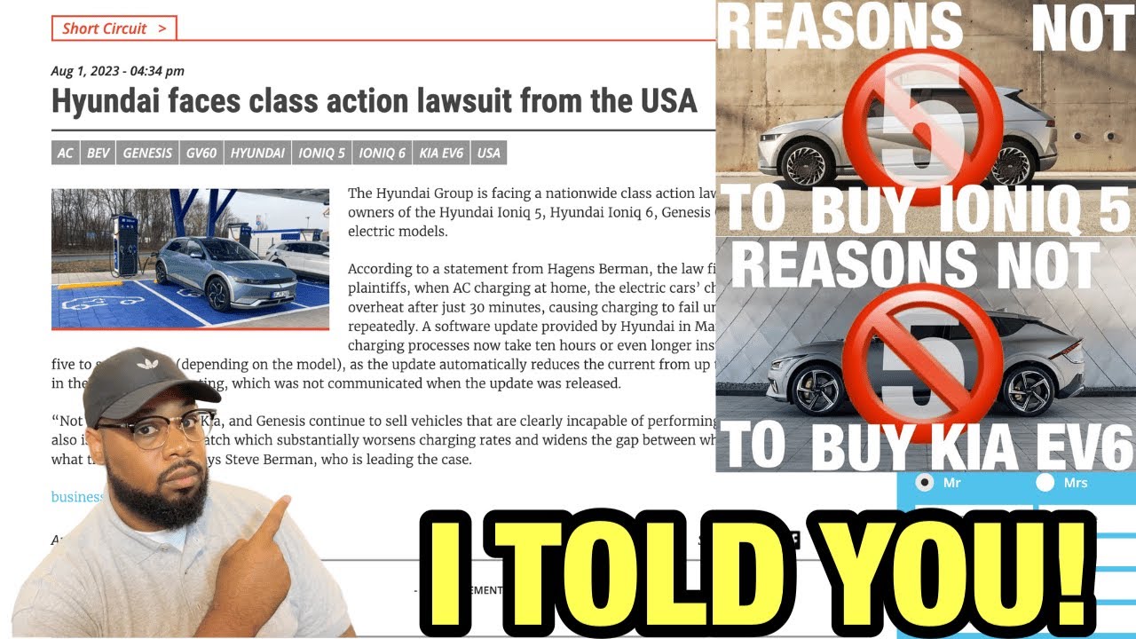 🔌🚗 BREAKING: NATIONWIDE CLASS ACTION LAWSUIT AGAINST HYUNDAI & KIA ON ALL EV MODELS!!! #cars - YouTube