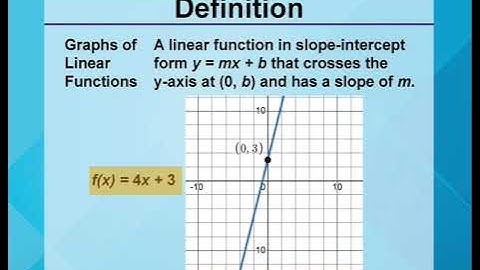 Video Definitions: Linear Functions and Equations: Definition 31