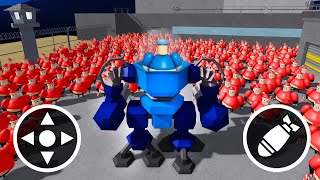 Playing as Mech Robot vs 1000 Barry in Barry's Prison Run Obby ROBLOX