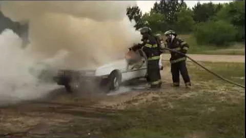 F 500 EA Car Fire with Magnesium Steering Column
