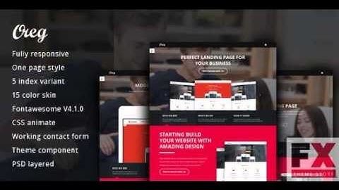 Preview Oreg Modern and Multi-purpose Landing Page TFx