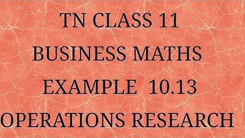 TN 11 Business maths chapter 10 example 10.13