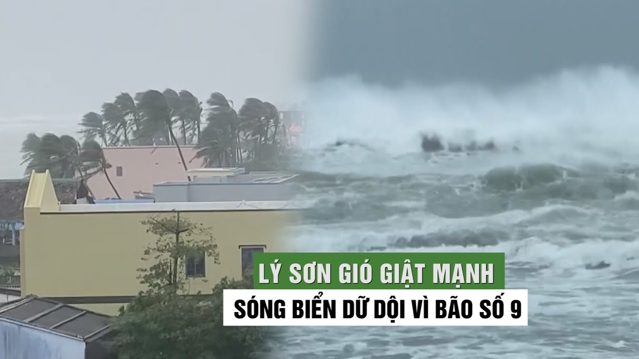 Gió giật mạnh, sóng biển dữ dội tại Lý Sơn