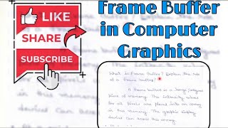 Frame Buffer in Computer Graphics ,frame buffer in computer graphics in Hindi Lecture 10 screenshot 5