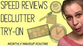 MONTHLY MAKEUP ROUTINE | speed reviews/try-on/declutter hybrid | melissajackson07
