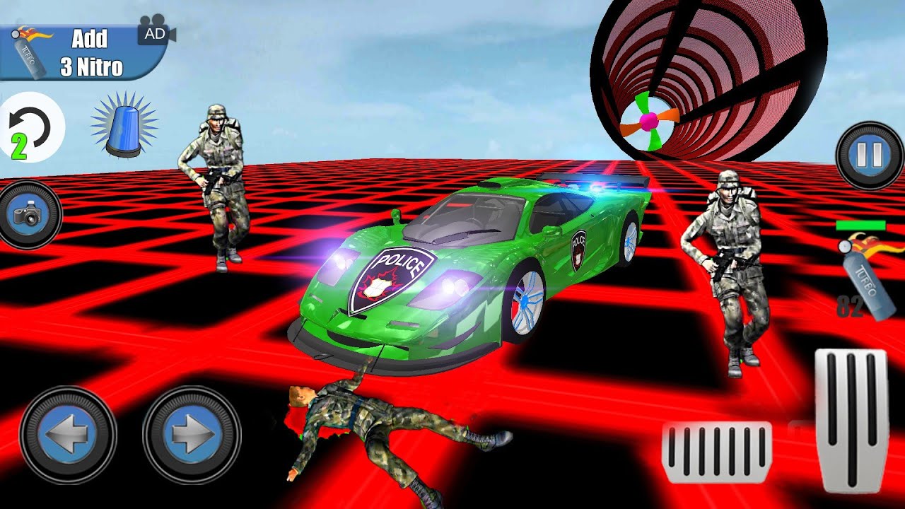 Police Car Stunts GT Racing: Ramp Car Stunt - car police - car games 