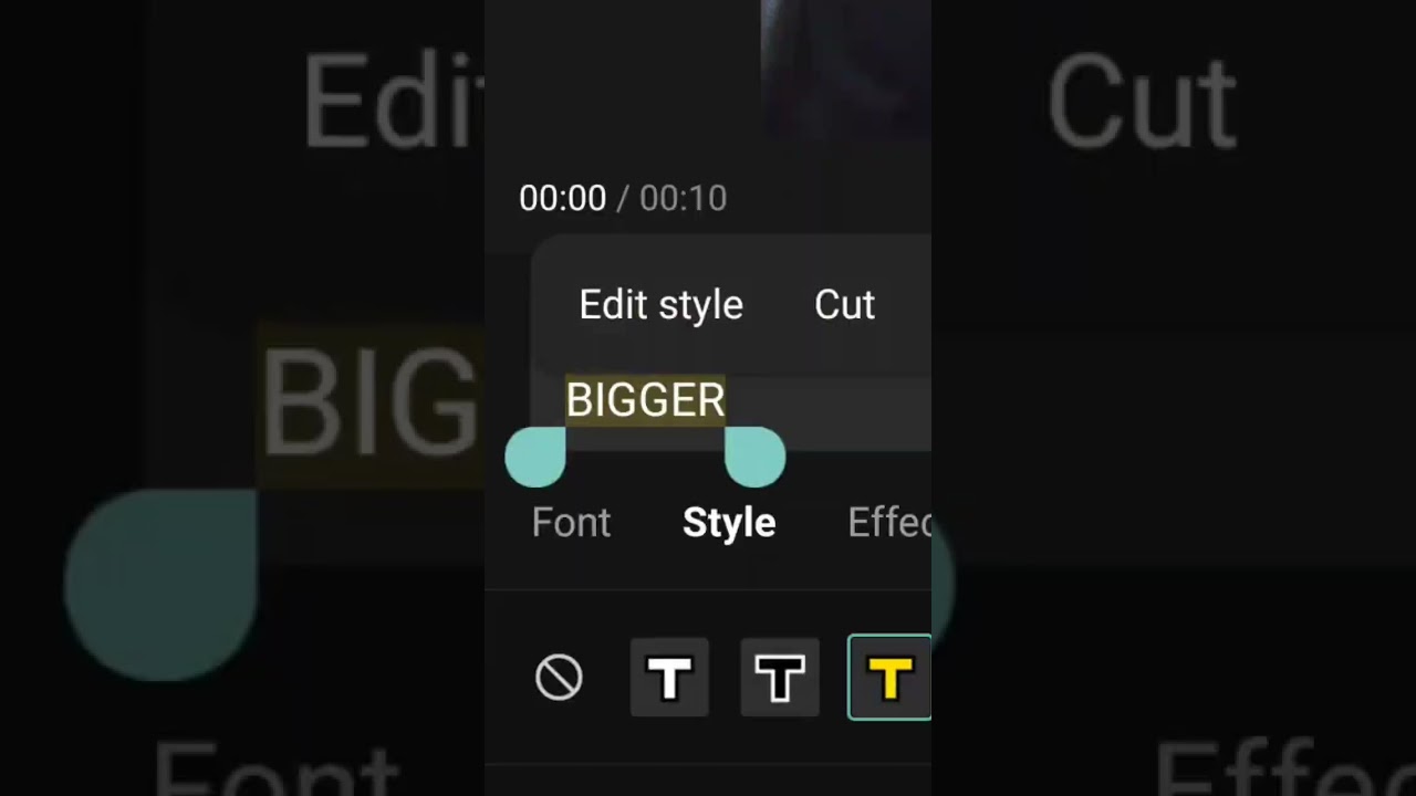 Как увеличить текст в Capcut