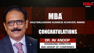 MBA AWARD WINNER 2022 I DR A V ANOOP