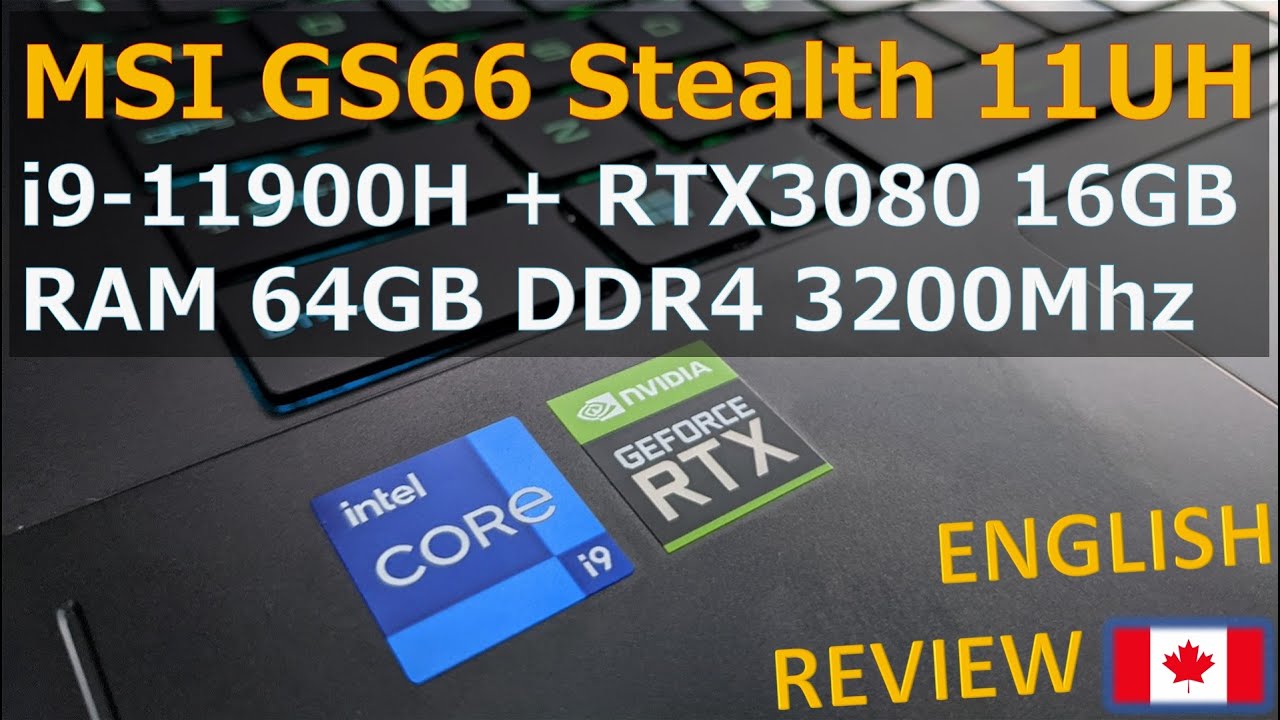 MSI GS66 Stealth TOP MODEL  i9, RTX3080 , 64GB, 4K – LAPTOP Review, Upgrade, Rendering, Benchmarks
