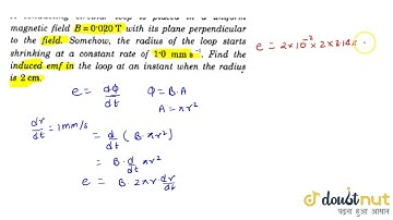 A conducting circular loop is placed is a uniform magnetic field B =0.20 Twith its plane perpend...