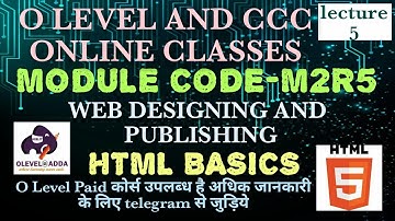 Module Code- M2-R5 | Web Designing and Publishing |NIELIT OLEVEL| CCC |Lecture -05