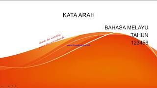 KATA ARAH BAHASA MELAYU TAHUN 5