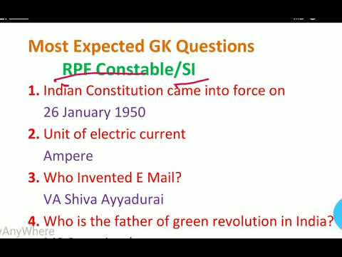 general knowledge for rpf si