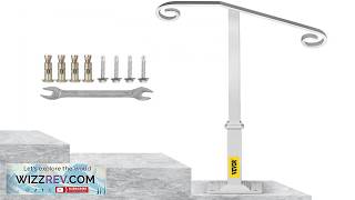 VEVOR Single Post Handrail White Wrought Iron Post Mount Step Grab Supports