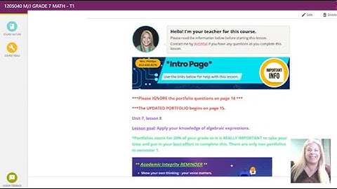 Unit 7, Lesson 8 - Algebraic Expressions Portfolio