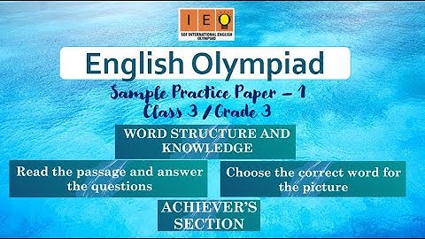 English Olympiad practice paper - class 3