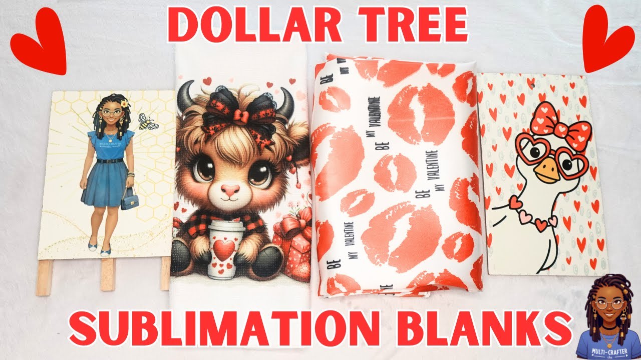 Четыре заготовки для сублимационной печати из магазина Dollar Tree, которые по-прежнему стоят око...